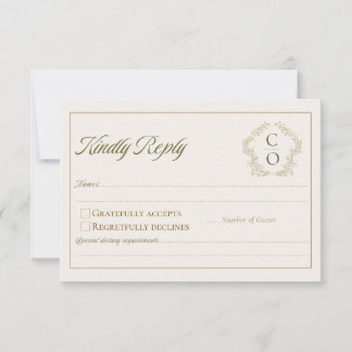 Antike Bohemian Toile Salbeigrüne Hochzeits-RSVP RSVP Karte