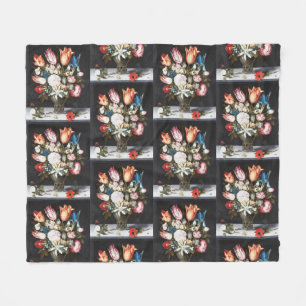 Antike Bosschaert Niederländische Tulpen und Rosen Fleecedecke