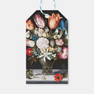 Antike Bosschaert Niederländische Tulpen und Rosen Geschenkanhänger