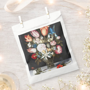 Antike Bosschaert niederländische Tulpen und Rosen Geschenktütchen