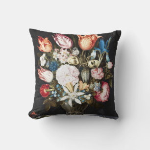 Antike Bosschaert Niederländische Tulpen und Rosen Kissen