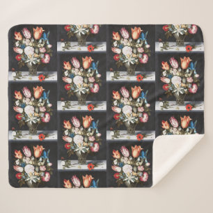 Antike Bosschaert niederländische Tulpen und Rosen Sherpadecke