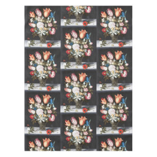 Antike Bosschaert Niederländische Tulpen und Rosen Tischdecke