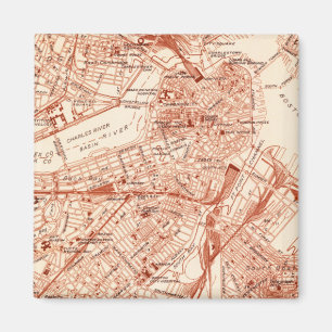 Antike Boston Karte Magnet