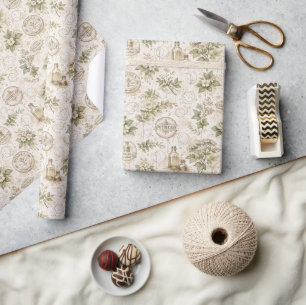 Antike Botanische Apotheker-Verpackungspapier Geschenkpapier