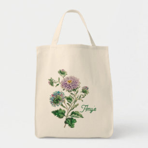 Antike botanische Aquarell-Wildblumen Tragetasche