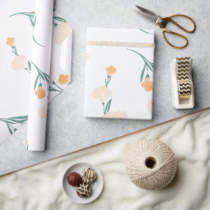Antike botanische Blumen florale Illustration Geschenkpapier