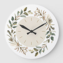 Antike botanische Blumenwanduhr Große Wanduhr