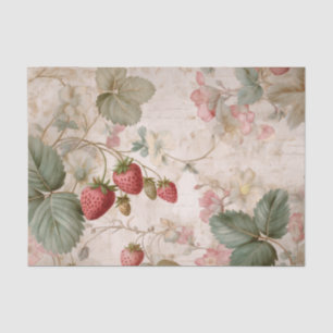 Antike botanische Erdbeeren Seidenpapier