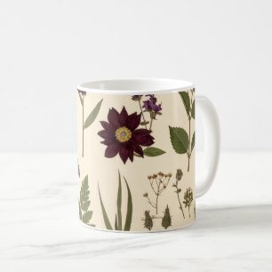 Antike botanische gothische Bibliothekskissen Kaffeetasse