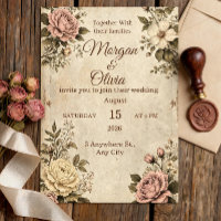 Antike botanische Hochzeitseinladung | Antique Sep