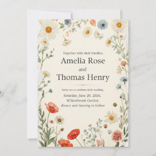 Antike botanische Hochzeitseinladung Einladung