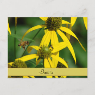 Antike botanische Honigbienen-Korrespondenzkunst Postkarte