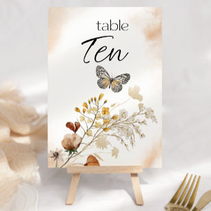 Antike botanische kleine florale Hochzeitstisch-Nu Tischnummer