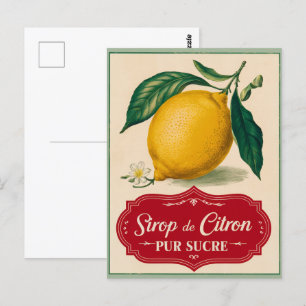 Antike botanische Postkarte mit Zitrone