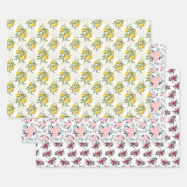 Antike Botanische Rosenwiese Vintage Floral Geschenkpapier Set