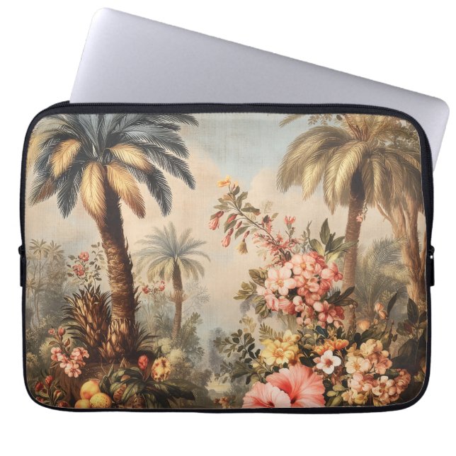 Antike botanische Szene mit Palmen Laptopschutzhülle (Vorderseite)