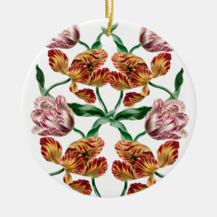 Antike botanische Tulpen-Illustration Keramik Ornament