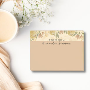 Antike botanische und florale personalisierte post-it klebezettel
