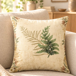 Antike botanische und florale quadratische Zierkis Kissen
