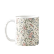 Antike Botanische Wildblumen-Wiesen-Kaffeetasse