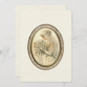 Antike Braut Hochzeit Elfenbeinladen Einladung