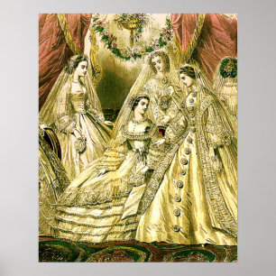 Antike Braut Vintage-Hochzeit Poster