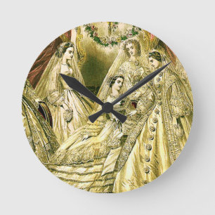 Antike Braut Vintage-Hochzeit Runde Wanduhr