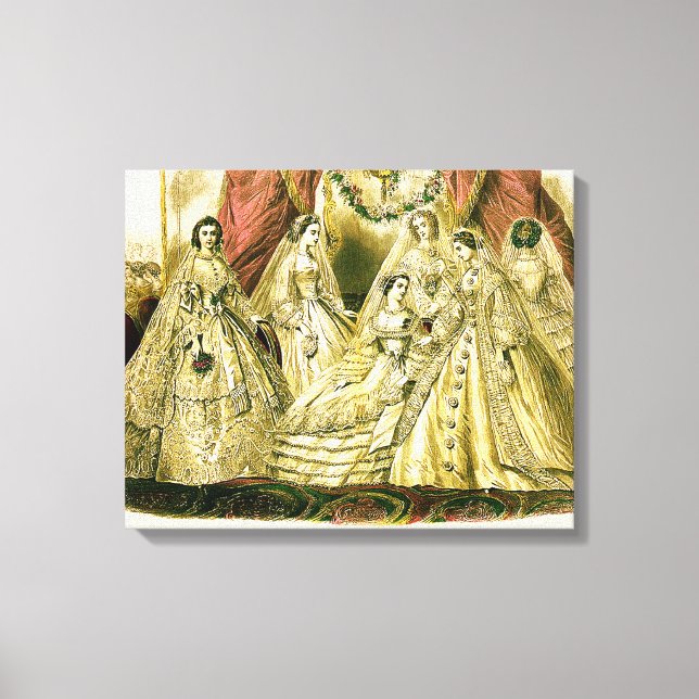 Antike Bride Vintage Wedding Leinwanddruck (Vorderseite)