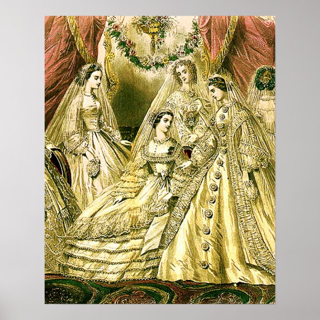 Antike Bride Vintage Wedding Poster (Vorne)