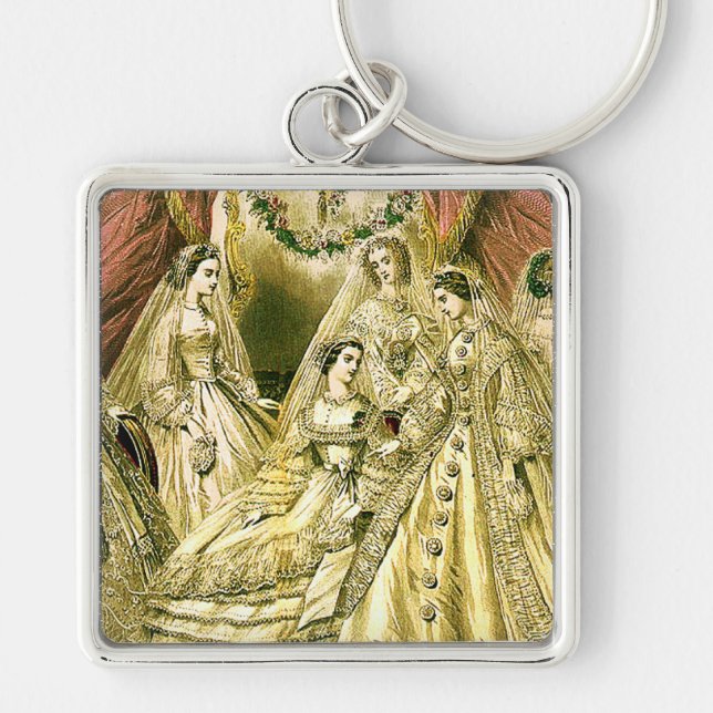 Antike Bride Vintage Wedding Schlüsselanhänger (Vorne)