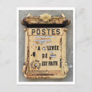 Antike Briefkasten in Frankreich Postkarte