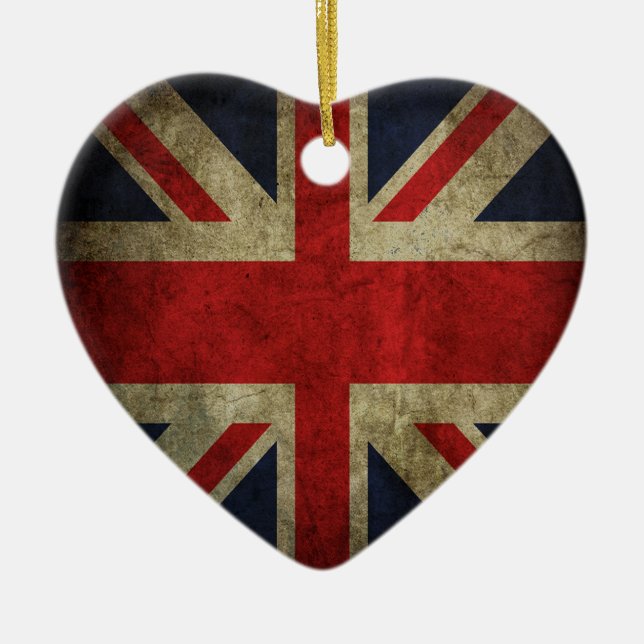 Antike britische Gewerkschafts-Jack-Flagge Keramik Ornament (Vorne)