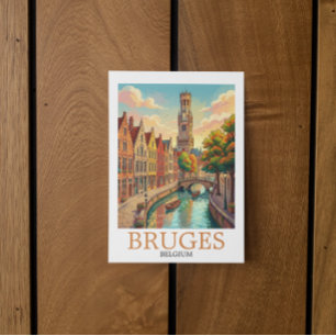 Antike Brügge Belgien Kanal Kunst Postkarte