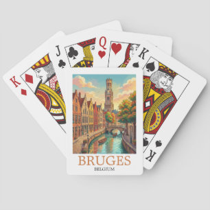 Antike Brügge Belgien Kanal Kunst Spielkarten