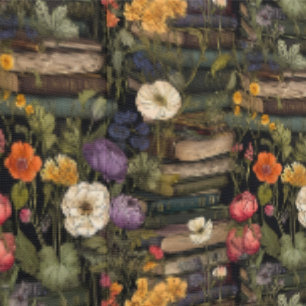 Antike Bücher und Blumen Tapete