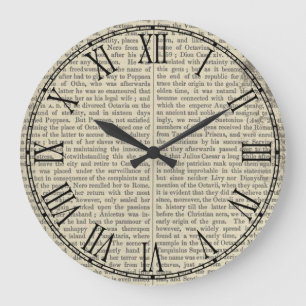 Antike Buchseite alte Wörterbuchseite Große Wanduhr