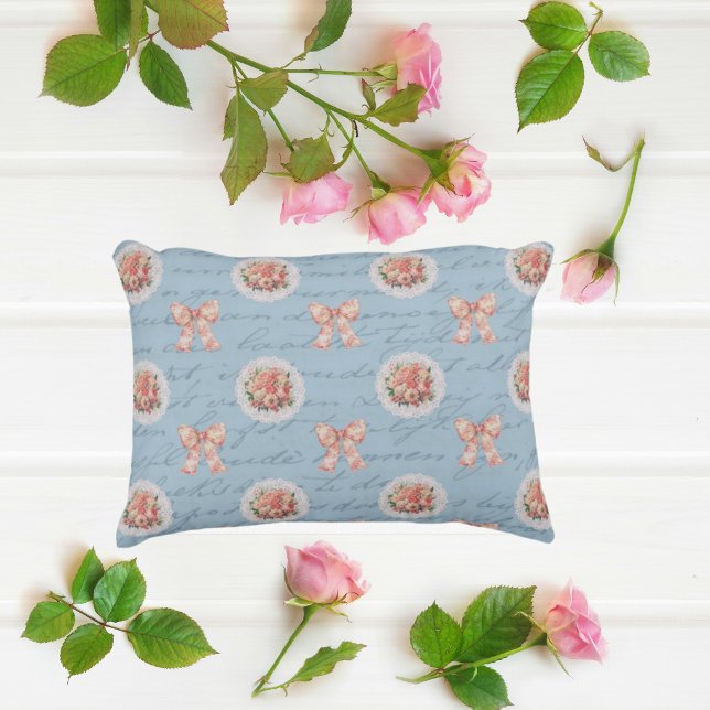 Antike Buchstaben Vintage Rose Seilraupen Dekokissen (So vintage, so romantic!)