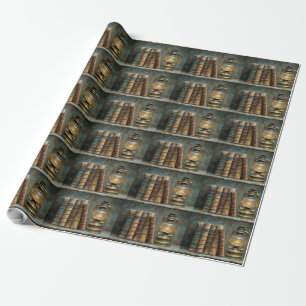 Antike Buchstapel-Malerei Vintage Bibliothek Wand Geschenkpapier