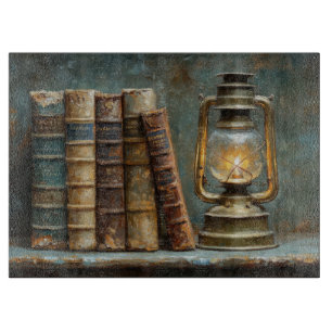 Antike Buchstapel-Malerei Vintage Bibliothek Wand Schneidebrett