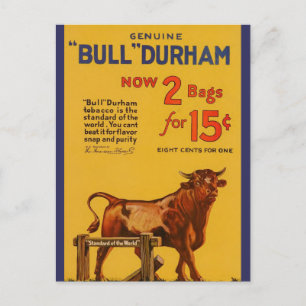 Antike Bull Durham Tabakwerbung Postkarte