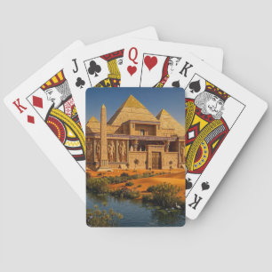 Antike Burg aus dem sengenden Sand Spielkarten