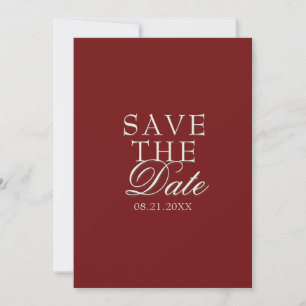 Antike Burgunder Hochzeit im Stil des alten Geldes Save The Date