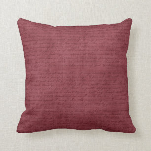 Antike Burgunder-Schrift dunkle Mauve-Schrift Buch Kissen