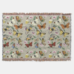 Antike Butterfly Moth Botanische Blumenkunst 1842 Decke