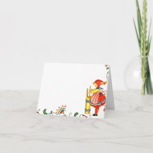 Antike Butterstampfer-Mädchenkarte Karte