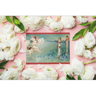 Antike Cherub Valentinstag-Postkarte Feiertagspostkarte