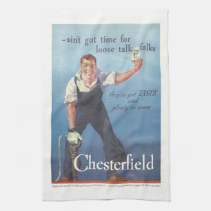 Antike Chesterfield Zigarettenwerbung Geschirrtuch