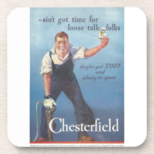 Antike Chesterfield Zigarettenwerbung Getränkeuntersetzer