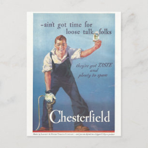Antike Chesterfield Zigarettenwerbung Postkarte
